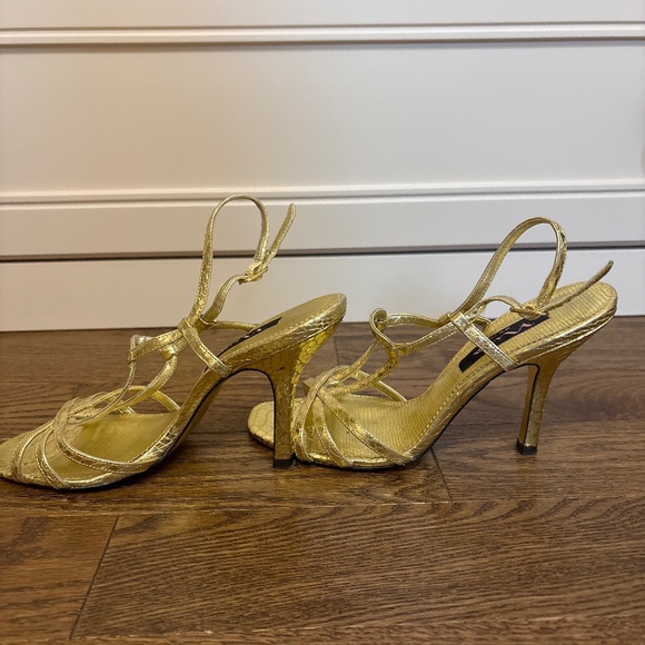 Nina New York gold sandals 4 inch heel size 7 - Picture 3 of 6